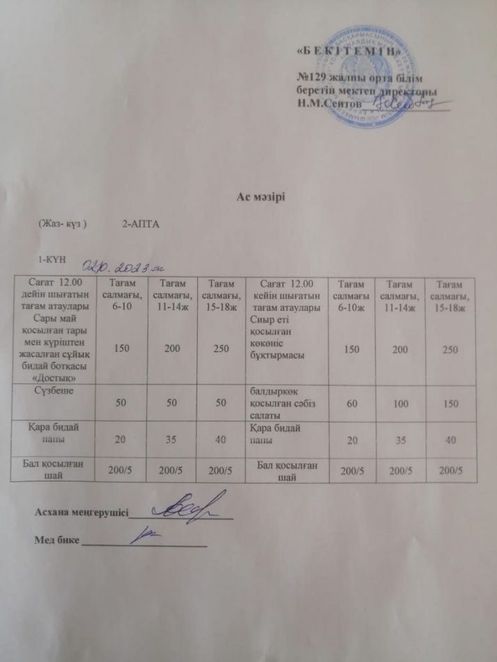 Ас мәзірі 02.10.2023ж