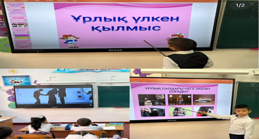 Тәрбие жұмысының жылдық жоспарына сәйкес «Ұрлық түбі-қорлық» тақырыбында 1-4 сынып оқушыларымен сынып сағаттары өткізілді.